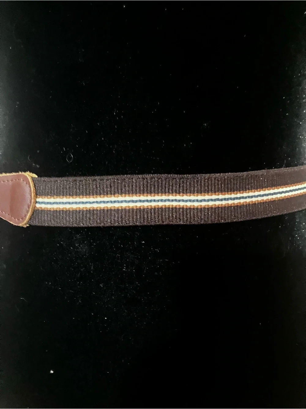 Grosgrain Ribbon Leather Tab Belt